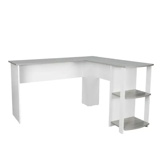 Techni Office Solutions 53.5" Gray Durable L-Shaped Computer Desk {1}