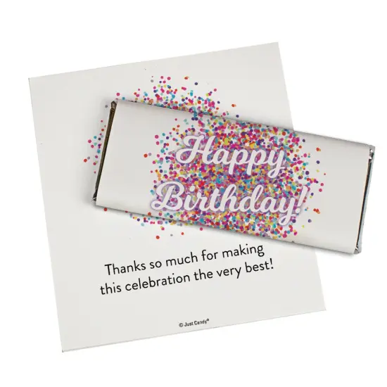 Happy Birthday Candy Party Favors Wrapped Hershey's Chocolate Bars or Wrappers Only by Just Candy {1}