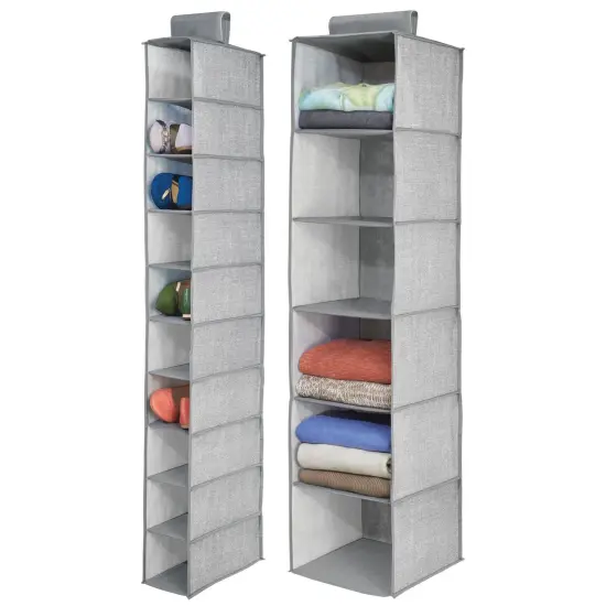 mDesign Fabric Over Rod Hanging Closet Storage Organizers, Set of 2 {1}