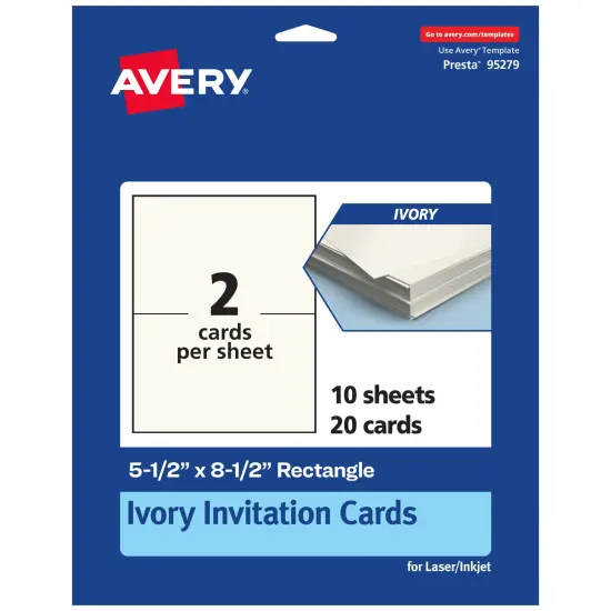 Avery 5-1/2" x 8-1/2" Rectangle, Matte Ivory Invitation Cards {7}