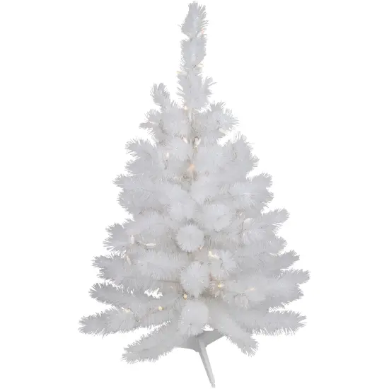 Northlight Pre-Lit White Alaskan Pine Artificial Christmas Tree - 3' - Warm White LED Lights {3}