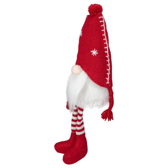 Northlight Sitting Plush Christmas Gnome Decoration - 18" - Red and White {4}
