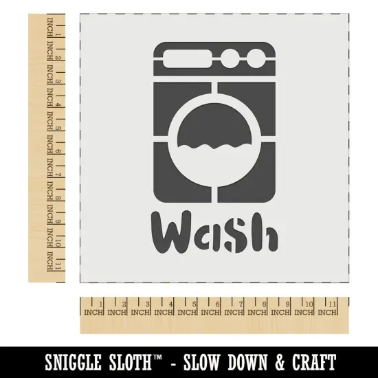 Laundry Wash Washing Machine Wall Cookie DIY Craft Reusable Stencil {1}