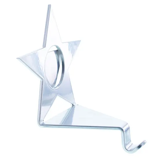 Insert your Picture Star Shape Silver Solid Metal Christmas Stocking Holder (Poland) {1}