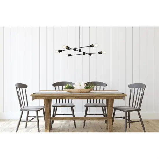 Xavier 6 lights pendant in black {2}