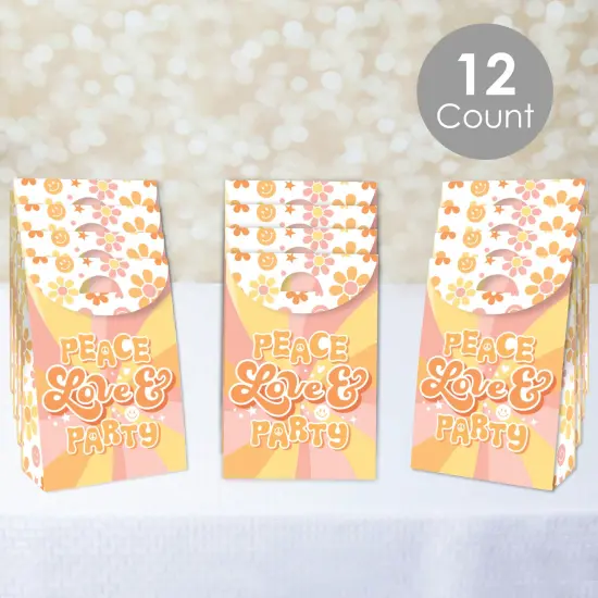Big Dot of Happiness Stay Groovy - Boho Hippie Gift Favor Bags - Party Goodie Boxes - Set of 12 {2}