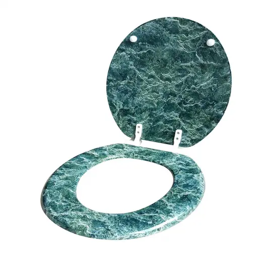 J&V Textiles Round Toilet Seat With Easy Clean & Change Hinge Wooden {7}