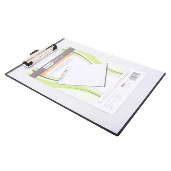 Unbreakable Quick Reference Clipboard with Dry Eraseable Transparent Protective Cover, Clear, Pack of 2 {5}