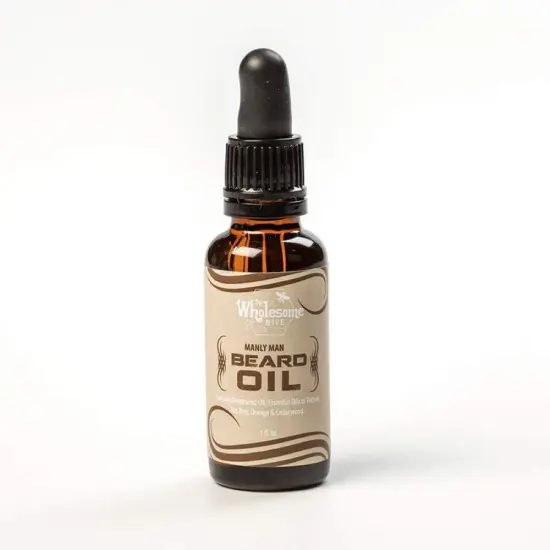 The Wholesome Hive Beard Oil - "Manly Man" All Natural Made in Ohio, 1 ounce {1}