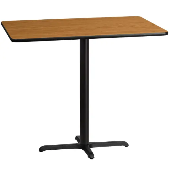 Emma and Oliver 30"x48" Rectangular Laminate Bar Table with 23.5"x29.5" Base Natural {1}