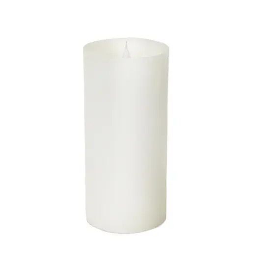 Melrose 9" Battery Operated Solid White Flameless LED Pillar Candle with Moving Flame {1}