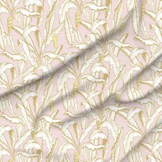 Various Fabrics by the Yard or Fat Quarter Banana Leaf Pastel Pink Yellow Feminine Cheerful Playful Delicate Romantic Custom Printed Fabric by Spoonflower {6}