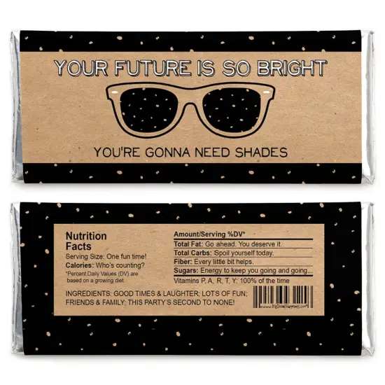 Big Dot of Happiness Bright Future - Graduation Party Candy Bar Wrappers Party Favors - Set of 24 {3}