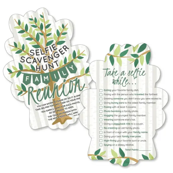 Big Dot of Happiness Family Tree Reunion - Selfie Scavenger Hunt - Family Gathering Party Game - Set of 12 {1}
