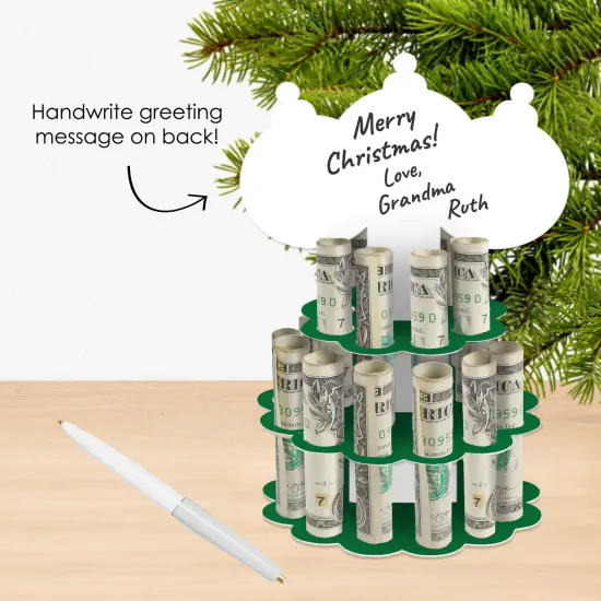 Big Dot of Happiness Ornaments - DIY Holiday and Christmas Party Money Holder Gift - Cash Cake {3}