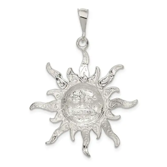 Sterling Silver Sun Jewelry Charm Celestial Jewelry 28mm x 22mm {3}