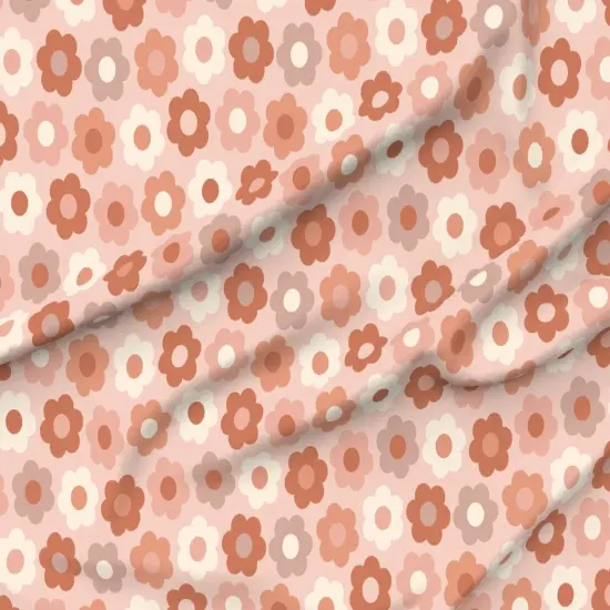 Various Fabrics by the Yard or Fat Quarter Retro Floral Terracotta Cream 1970S Blush Pink Midcentury Custom Printed Fabric by Spoonflower {6}