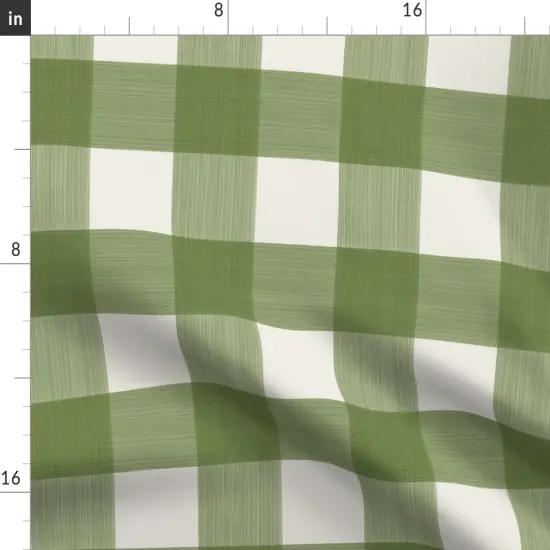 Various Fabrics by the Yard or Fat Quarter Buffalo Plaid Gingham Check Watercolor Spring Summer Green Cream Custom Printed Fabric by Spoonflower {2}