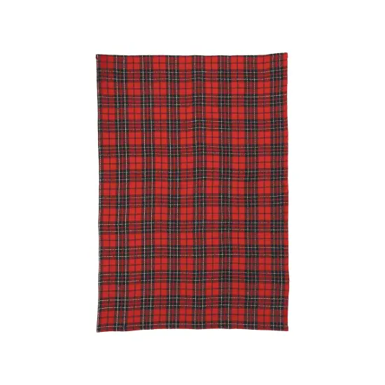 Red Black Plaid Woven Kitchen Towel {1}