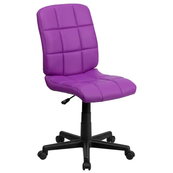 Emma and Oliver Mid-Back Quilted Vinyl Swivel Task Office Chair Purple {1}