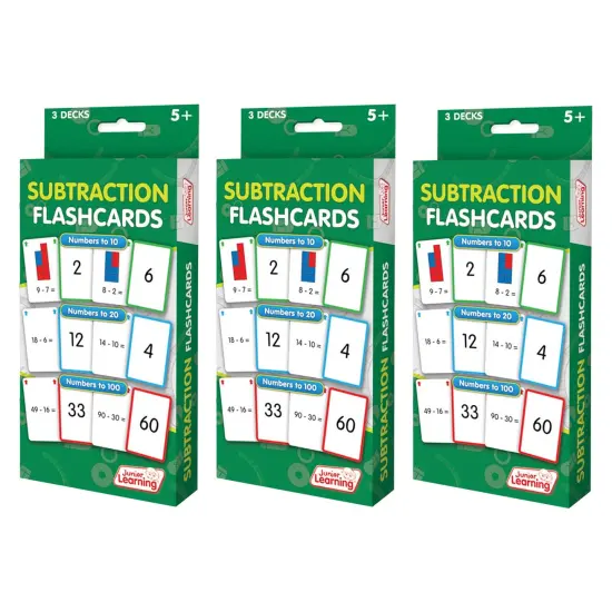 Subtraction Flashcards, 3 Sets Per Pack, 3 Packs {1}