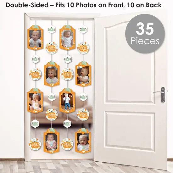 Big Dot of Happiness Little Pumpkin - Fall Birthday Party or Baby Shower Vertical Photo Garland 35 Pieces {3}