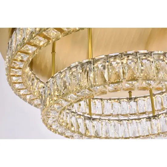 Monroe 30 inch LED double flush mount in gold {4}