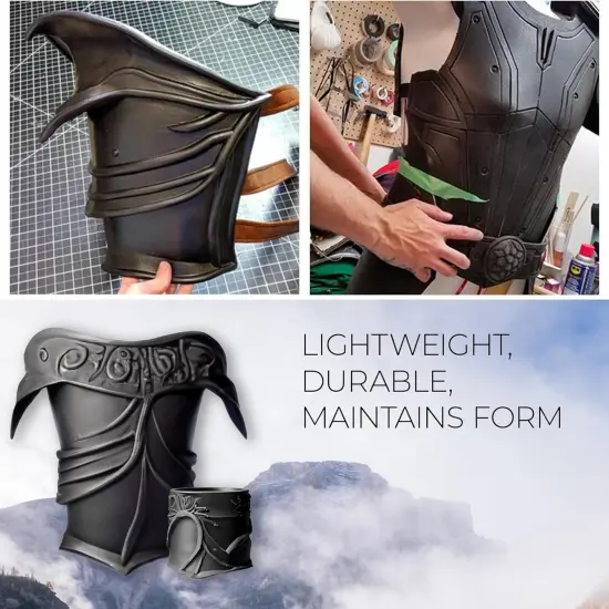 Pixiss Black Modeling Foam Clay - Premium Black Foam Air Dry Clay Cosplay Foam for Costumes, 1500 Gram Sculpting Clay for Crafts - Flexible Air Drying Clay Foam (Black) {3}