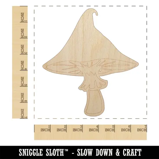Whimsical Magical Wizard Cap Mushroom Fungi Unfinished Wood Shape Piece Cutout for DIY Craft Projects {1}
