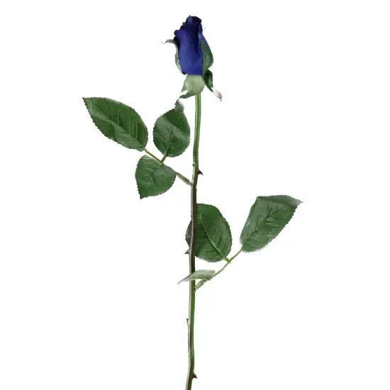 Allstate Single Long Stem Rose Bud Artificial Floral Spray - 23" - Royal Blue {4}
