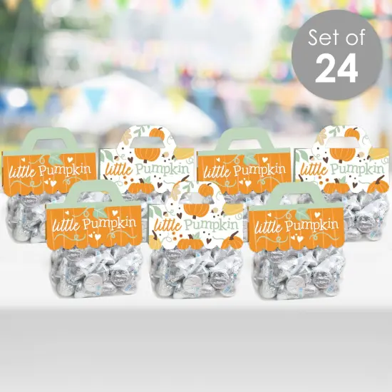 Big Dot of Happiness Little Pumpkin - DIY Fall Birthday Party or Baby Shower Clear Goodie Favor Bag Labels - Candy Bags with Toppers - Set of 24 {3}