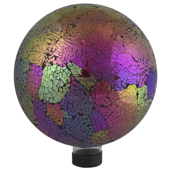 Northlight 10" Pink Iridescent Mosaic Reflective Glass Outdoor Garden Gazing Ball {1}