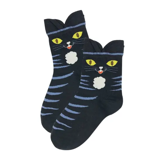 Wrapables Novelty Animal Print Crew Socks (Set of 5), Oh My Kitty {5}