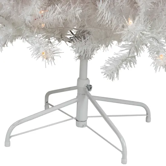 Northlight Pre-Lit Slim Flocked White Pine Artificial Christmas Tree - 7.5' - Warm White LED Lights {7}