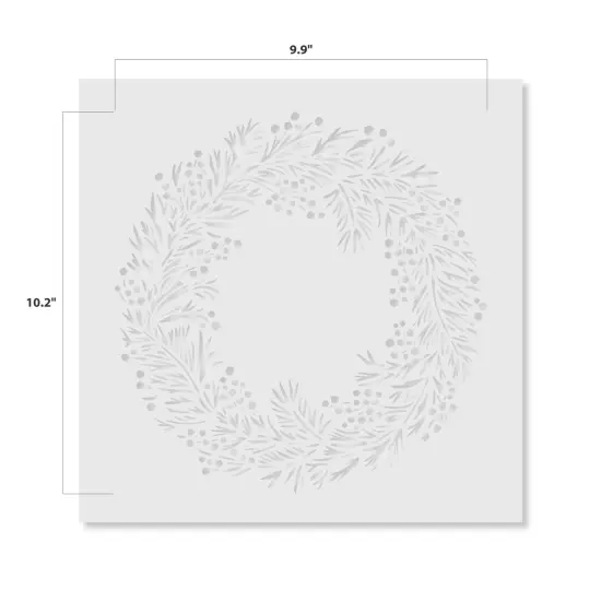 Holiday Wreath Embossing 12 x 12 Stencil | FS122 by Designer Stencils | Floral Stencils | Reusable Stencils for Painting on Wood, Wall, Tile, Canvas, Paper, Fabric, Furniture, Floor | Stencil for Home Makeover {2}