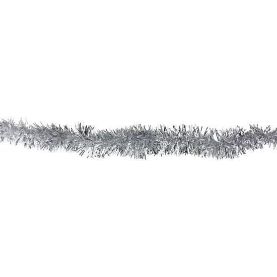 Northlight 50' x 2.25" Silver Tinsel Commercial Artificial Christmas Garland - Unlit {3}