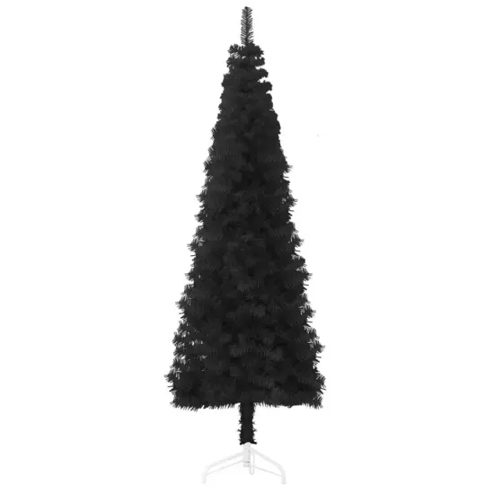 Slim Artificial Half Christmas Tree with Stand {8}