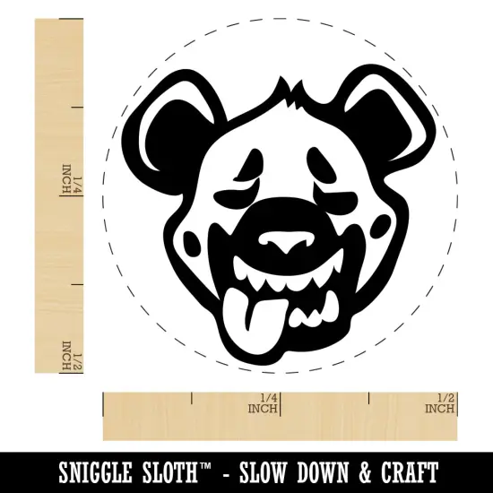 Smiling Spotted Hyena Head Self-Inking Rubber Stamp for Stamping Crafting Planners Yellow {1}
