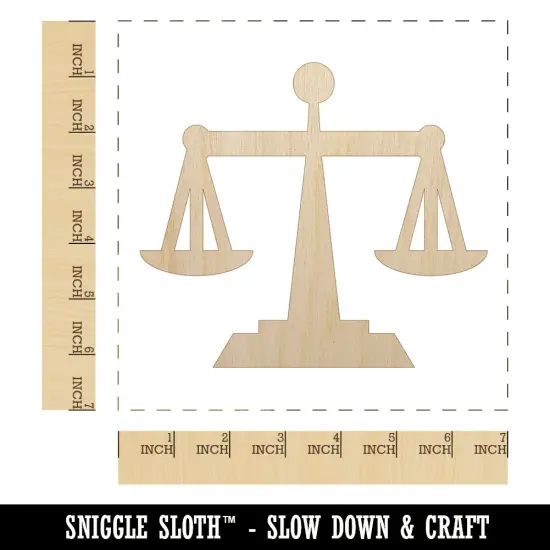 Scales of Justice Legal Lawyer Icon Unfinished Wood Shape Piece Cutout for DIY Craft Projects {1}