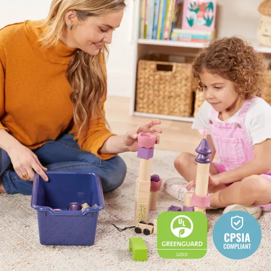 Scoop Front Storage Bins, Multipurpose Organization, 25-Pack Navy {6}