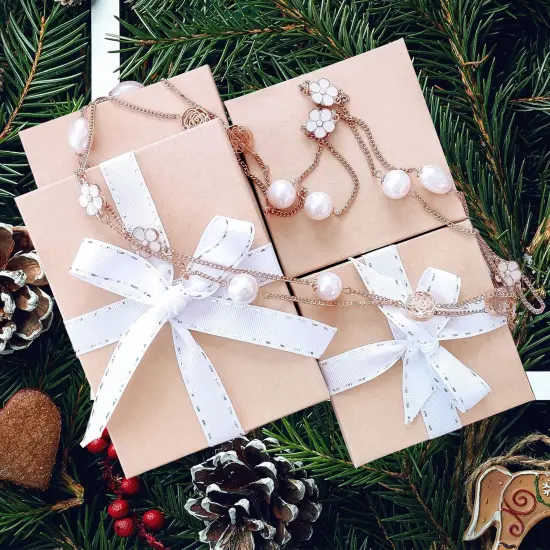 Cardboard Jewelry Boxes&nbsp;With&nbsp;Cotton &ndash; 100 Pack &ndash; Kraft Brown {5}