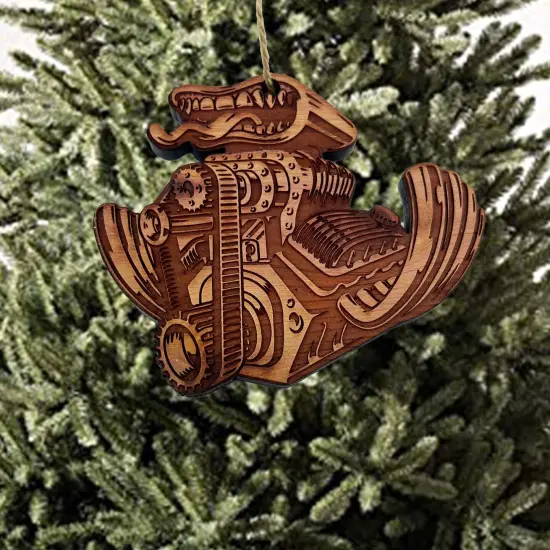 Hot Rod Engine - Cedar Ornament {3}