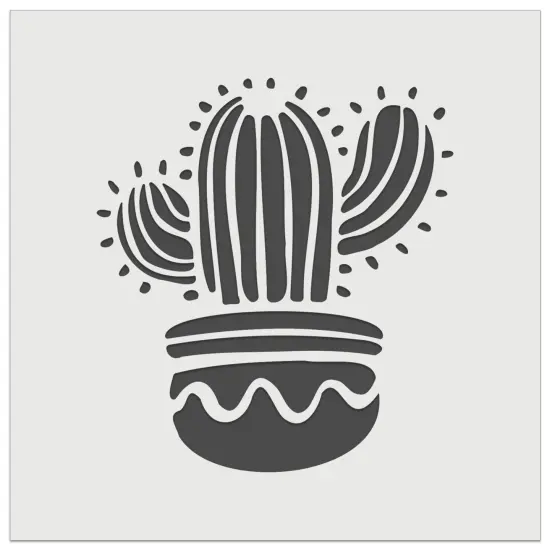 Potted Saguaro Cactus Succulent Plant Wall Cookie DIY Craft Reusable Stencil {7}