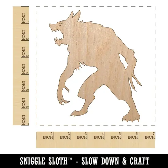 Ferocious Werewolf Monster Halloween Unfinished Wood Shape Piece Cutout for DIY Craft Projects {1}