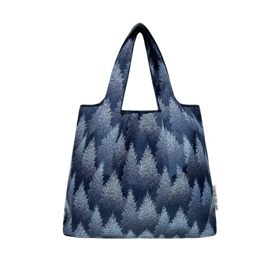 Wrapables Medium Foldable Tote Nylon Reusable Grocery Bag (Set of 2), Winter Wonderland {3}