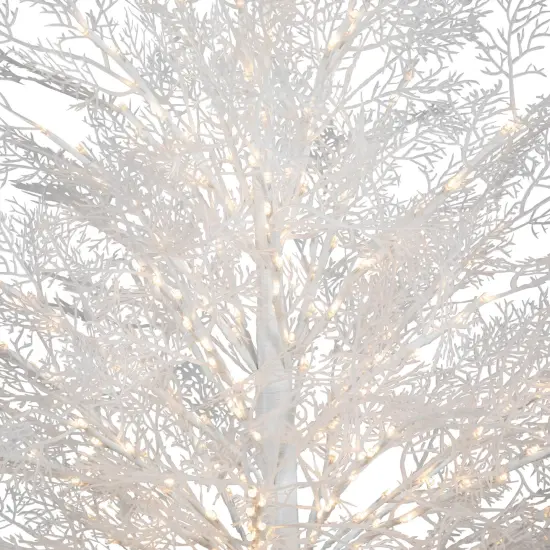 Northlight 5' LED Lighted White Lace Artificial Christmas Tree - Warm White Lights {6}