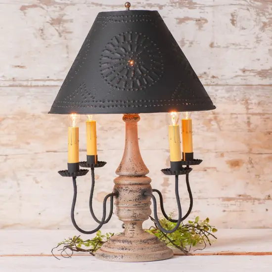 Jamestown Wood Table Lamp - Buttermilk - Metal Shade {3}