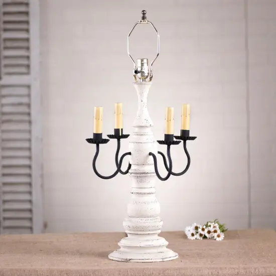 Bradford Lamp Base in Vintage White {3}