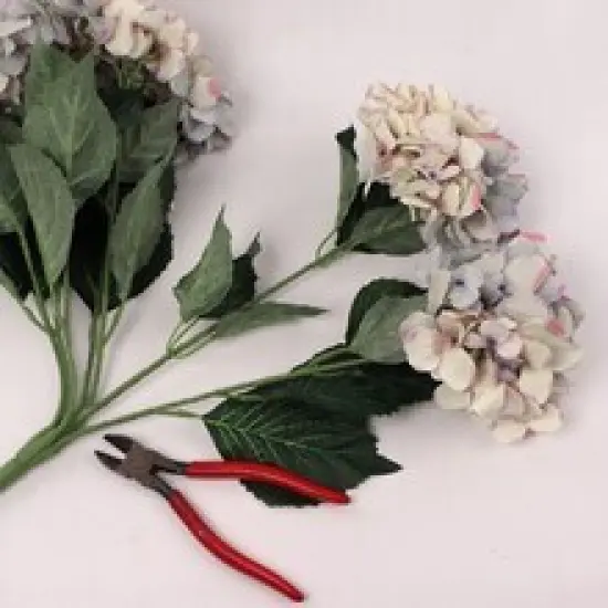 UV Mixed Blue Hydrangea Bush with 7 Silk Flowers & Leaves by Floral Home&reg; {5}