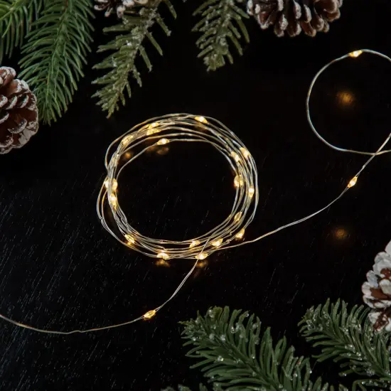 Northlight LED Micro Fairy Christmas Lights - Warm White - 16' Copper Wire - 50ct Clear {6}